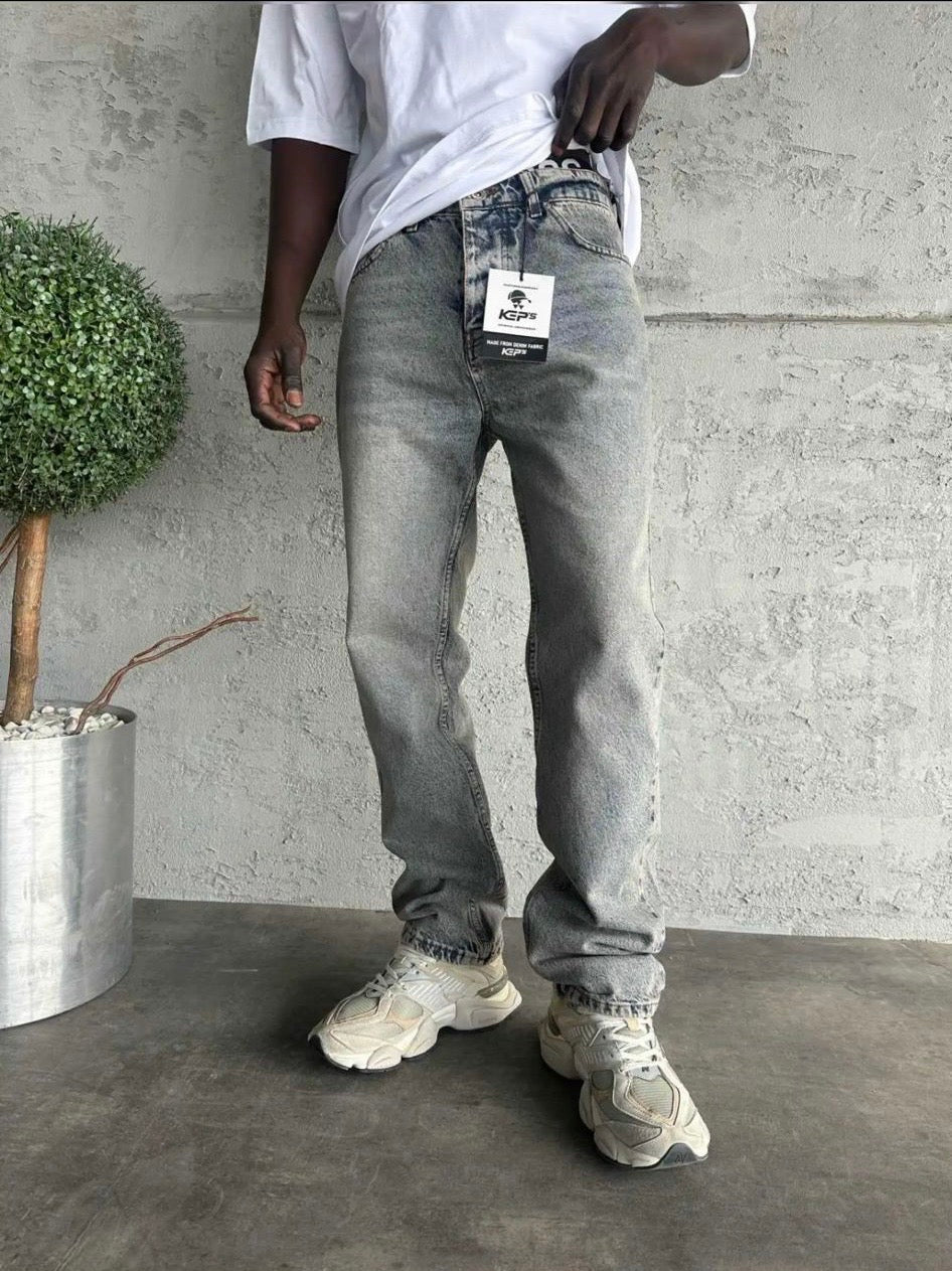 Pantalon jean coupe droite basique gris | Lyon