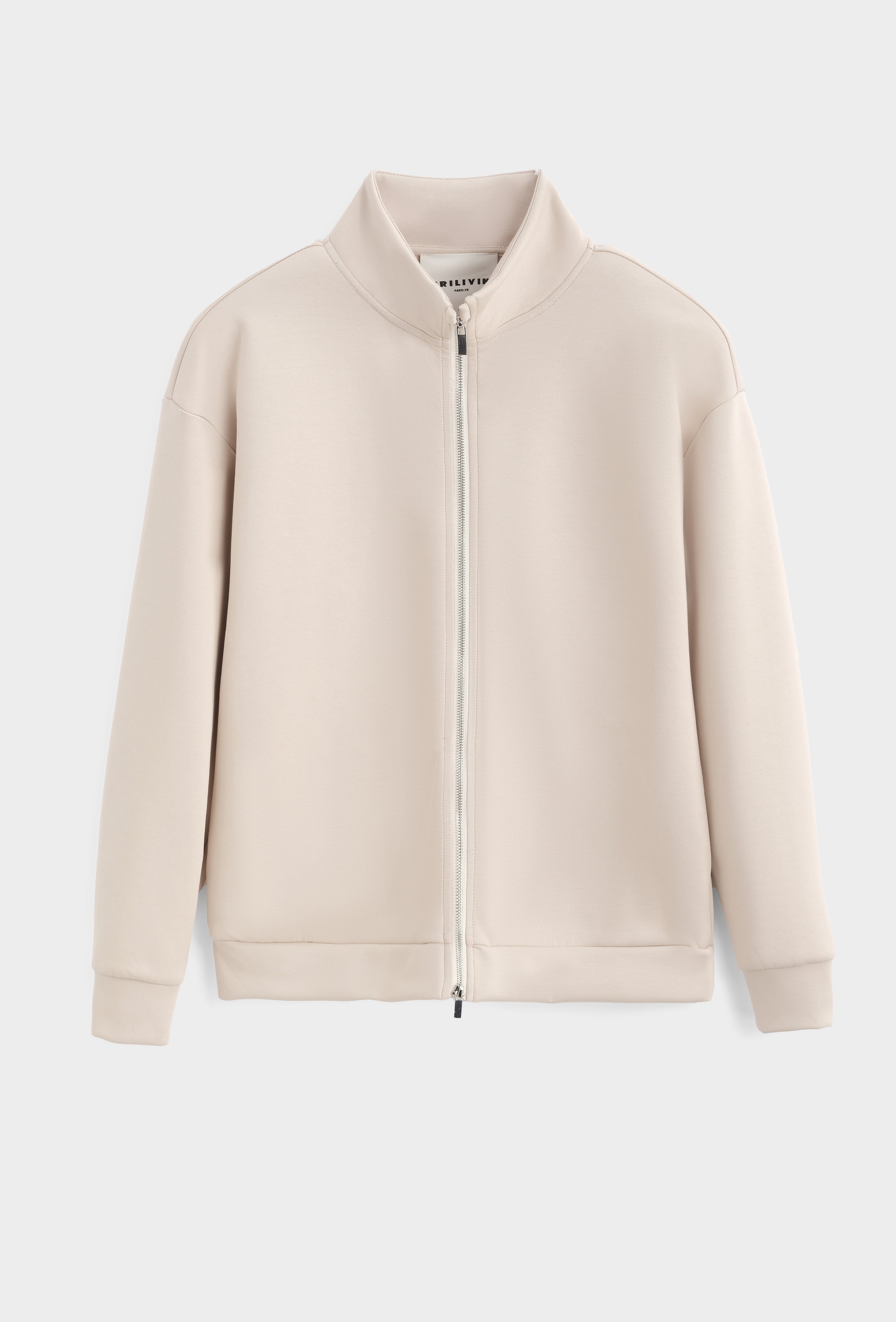 Ensemble basique de couleur beige pantalon coupe droite et veste sans capuche| Lyon