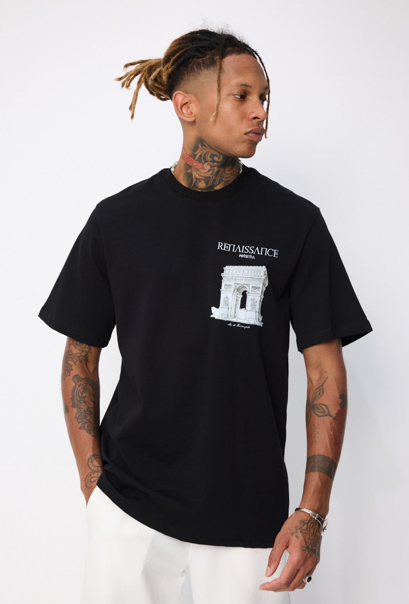 T-shirt RENAISSANCE imprimer noir