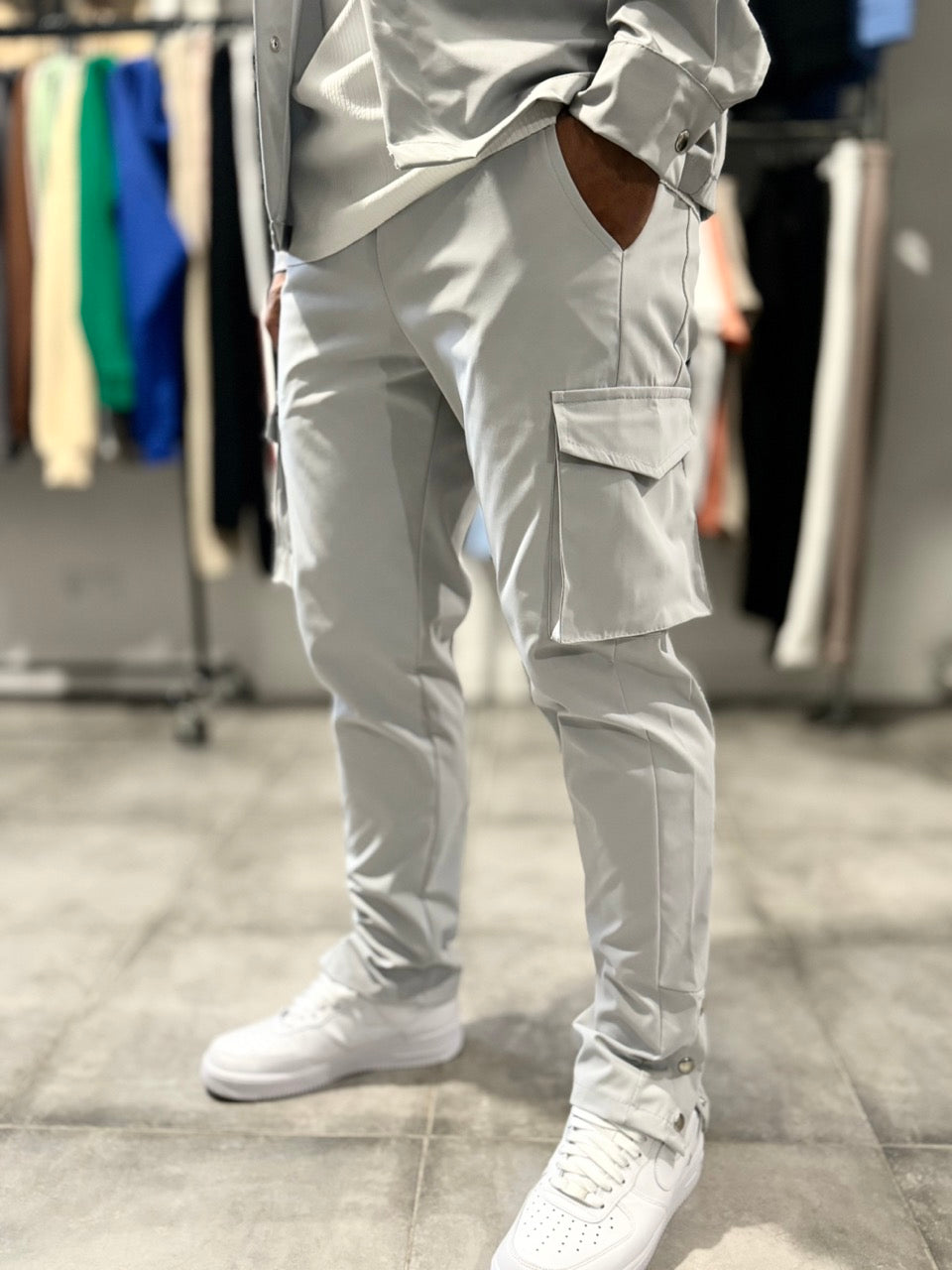 Cargo Trousers Pantalones Cargo Grises Pantalon Cargo Gris Simple