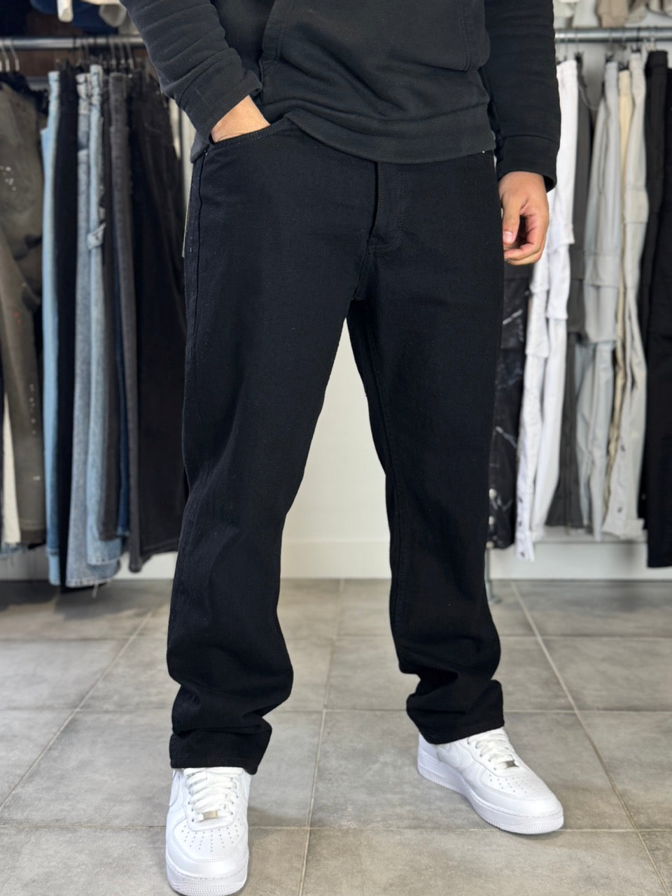 Jean large long DROI MADA noir one