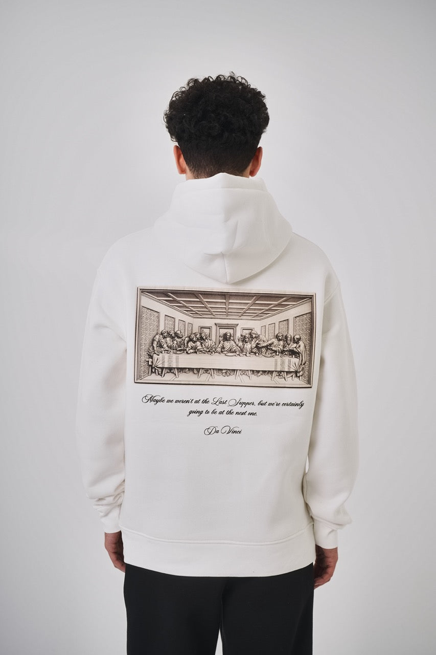 Sweat-shirt à capuche (Blanc) La Cène