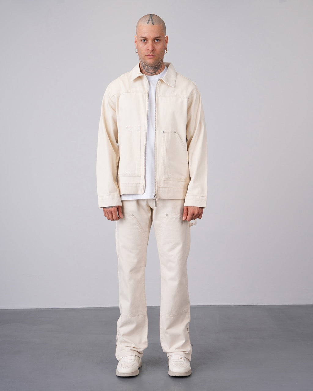 Ensemble en jean fermeture éclair beige