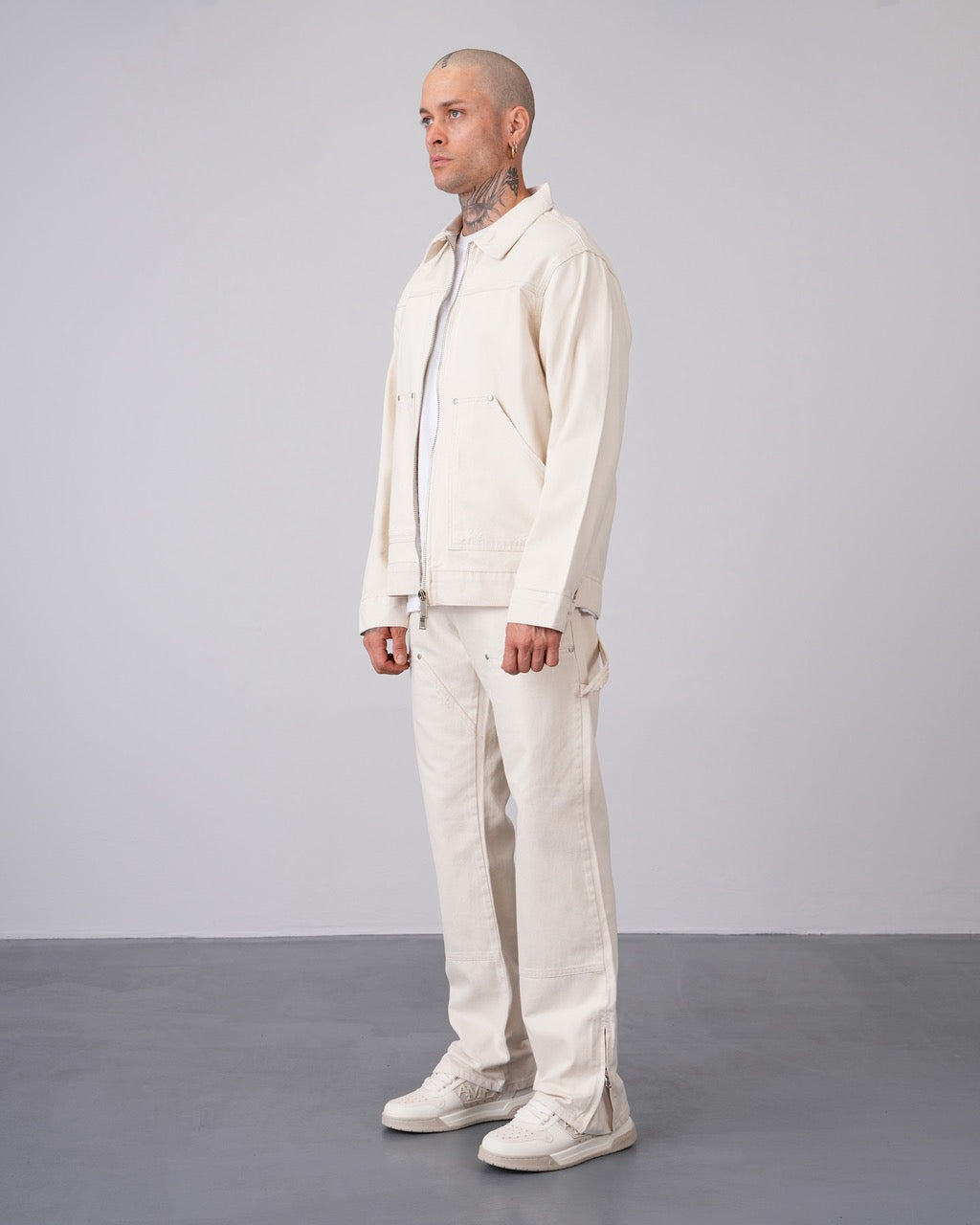 Ensemble en jean fermeture éclair beige