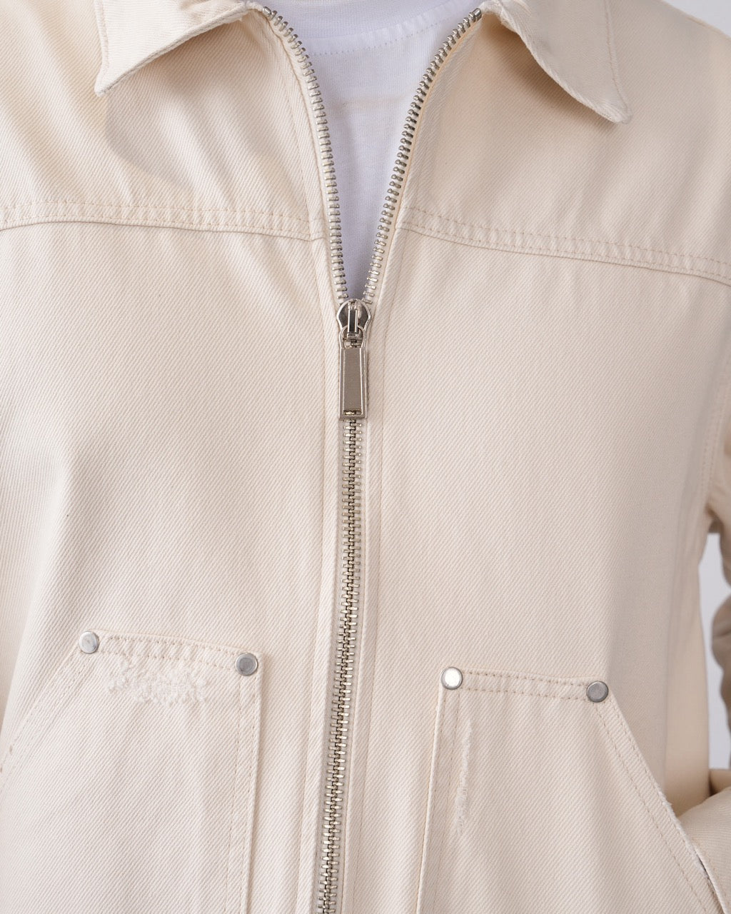 Ensemble en jean fermeture éclair beige