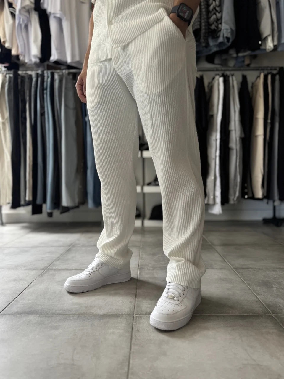 Pantalon plissé large SAYTA Blanc