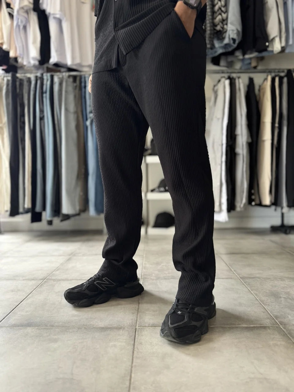 Pantalon plissé large SAYTA Noir