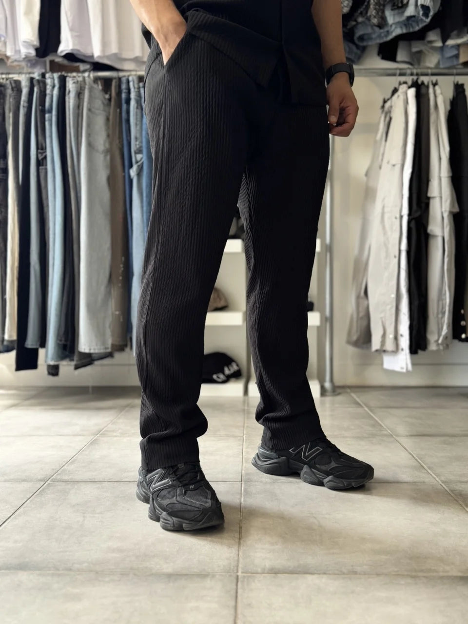 Pantalon plissé large SAYTA Noir