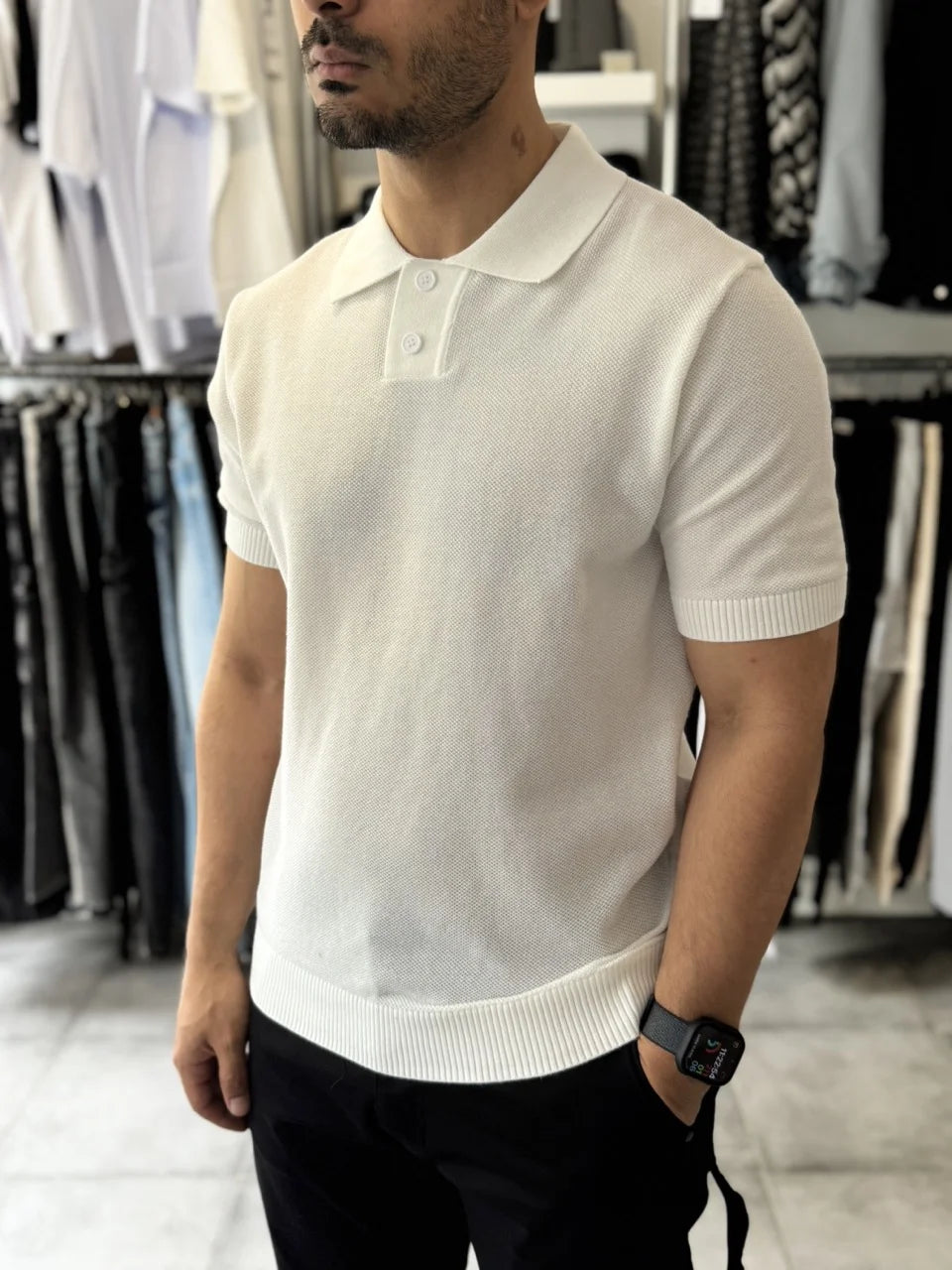 Polo respire basique blanc
