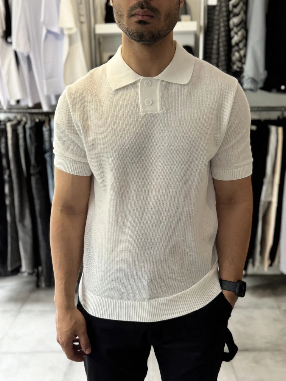Polo respire basique blanc