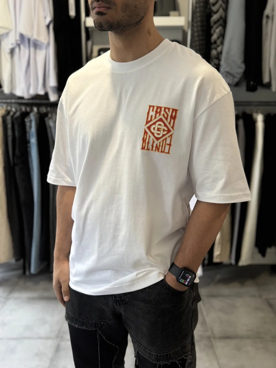 T-shirt casa blind de couleur blanche