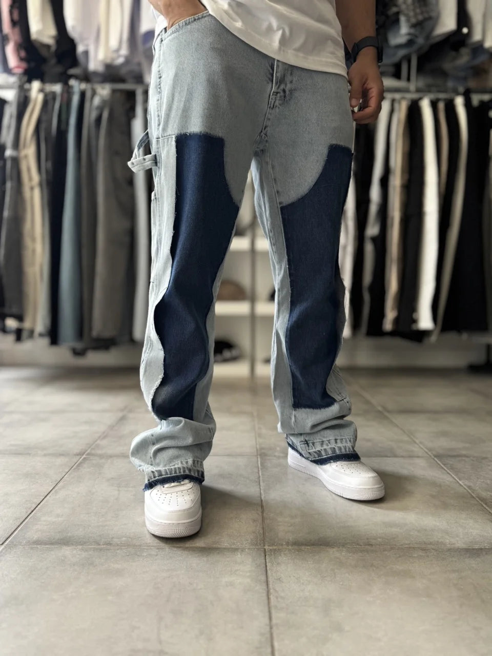 Jean évasé bleu long DOUBL