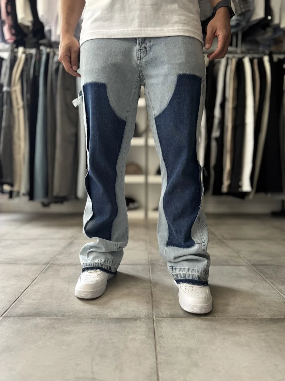 Jean évasé bleu long DOUBL