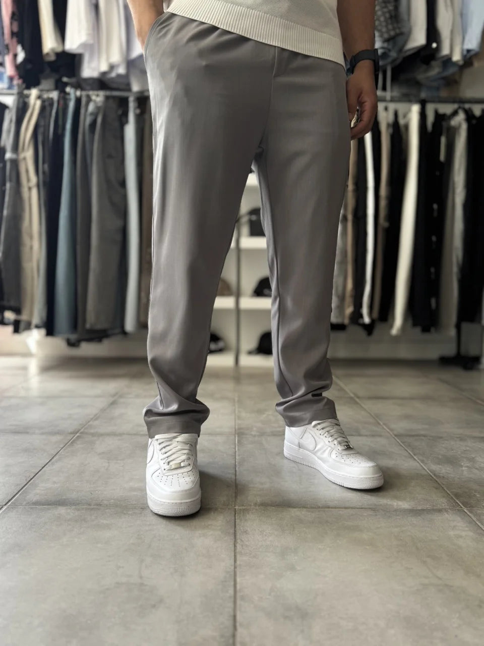Pantalon classique gris léger
