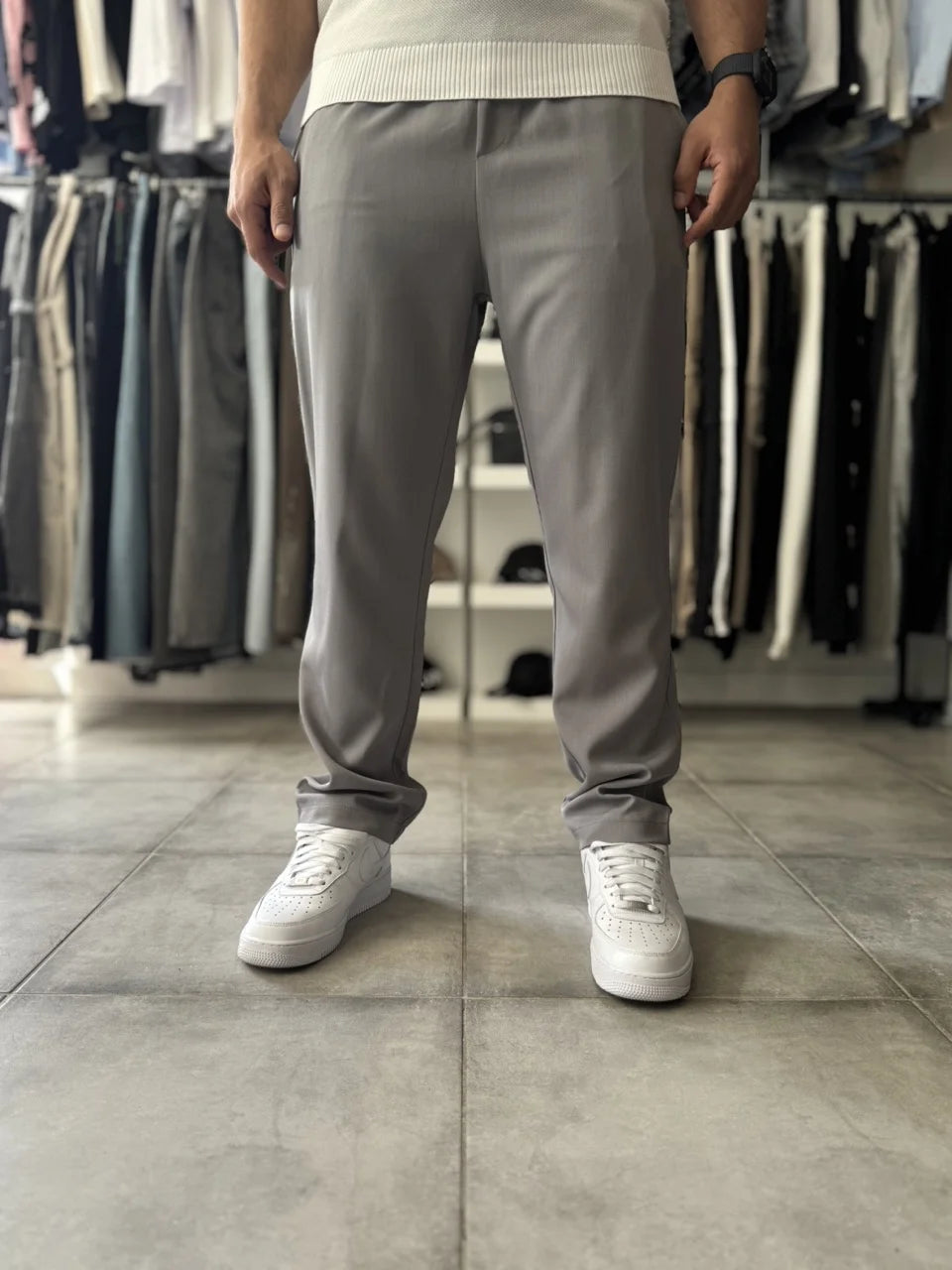 Pantalon classique gris léger