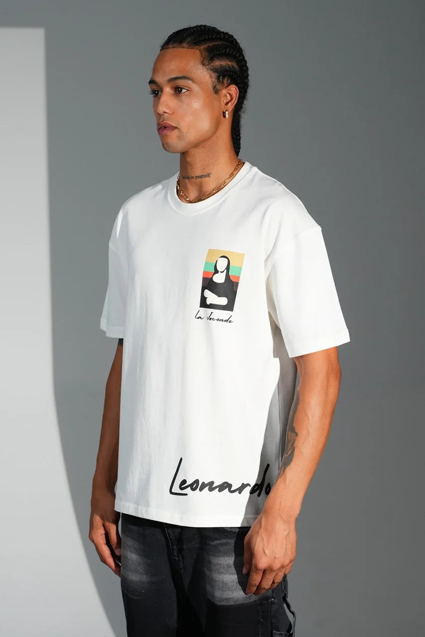 T-shirt coupe oversize La Joconde Blanc