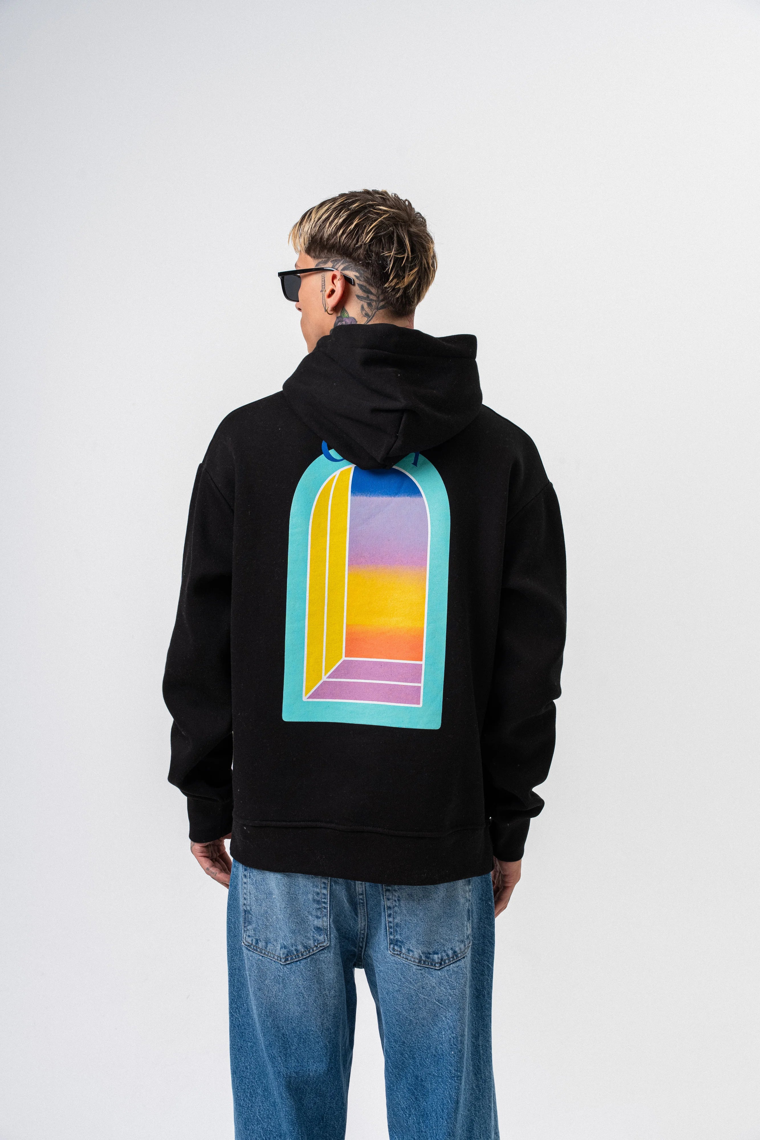 Sweat-shirt à capuche Casa fenêtre noir | Lyon