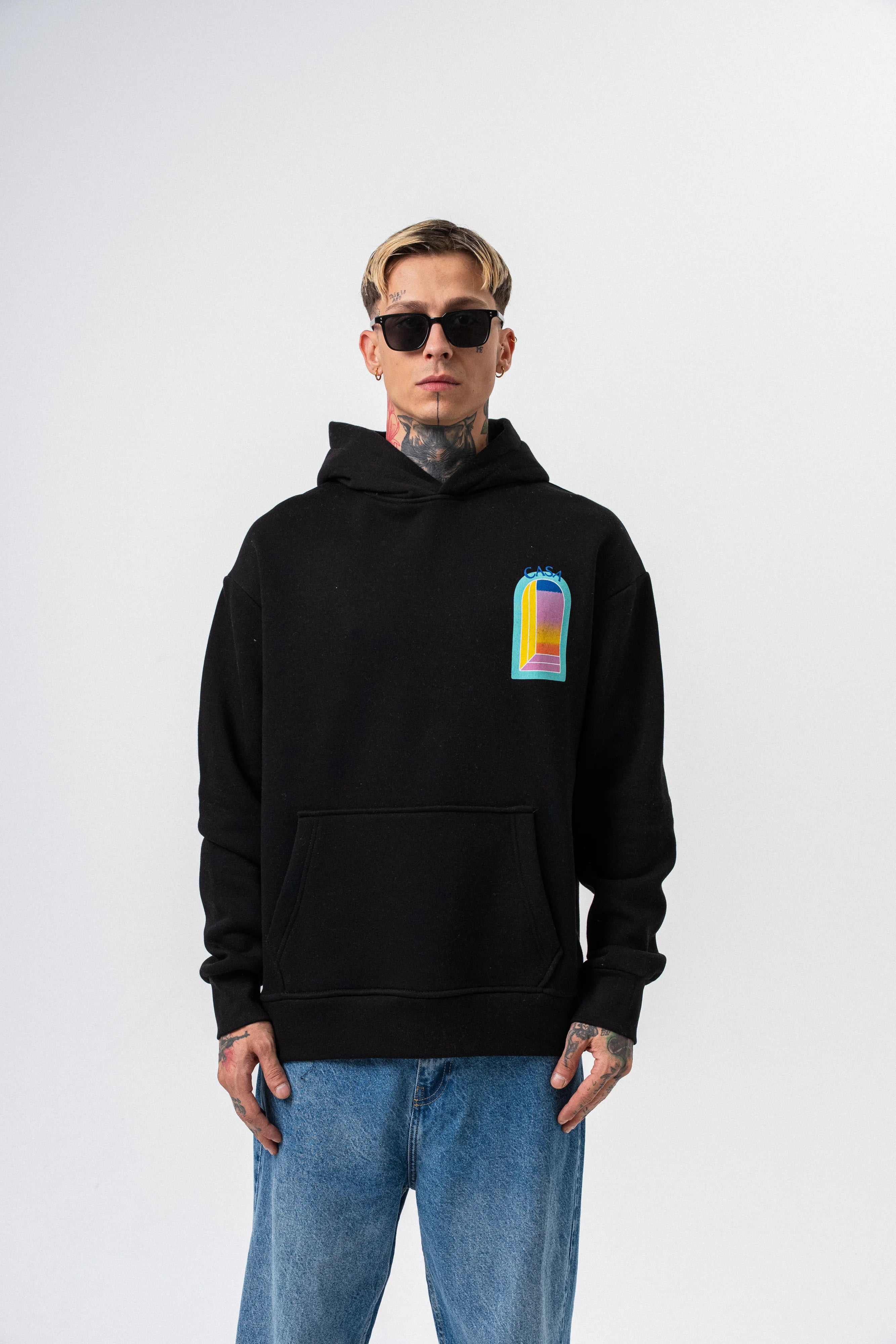 Sweat-shirt à capuche Casa fenêtre noir | Lyon