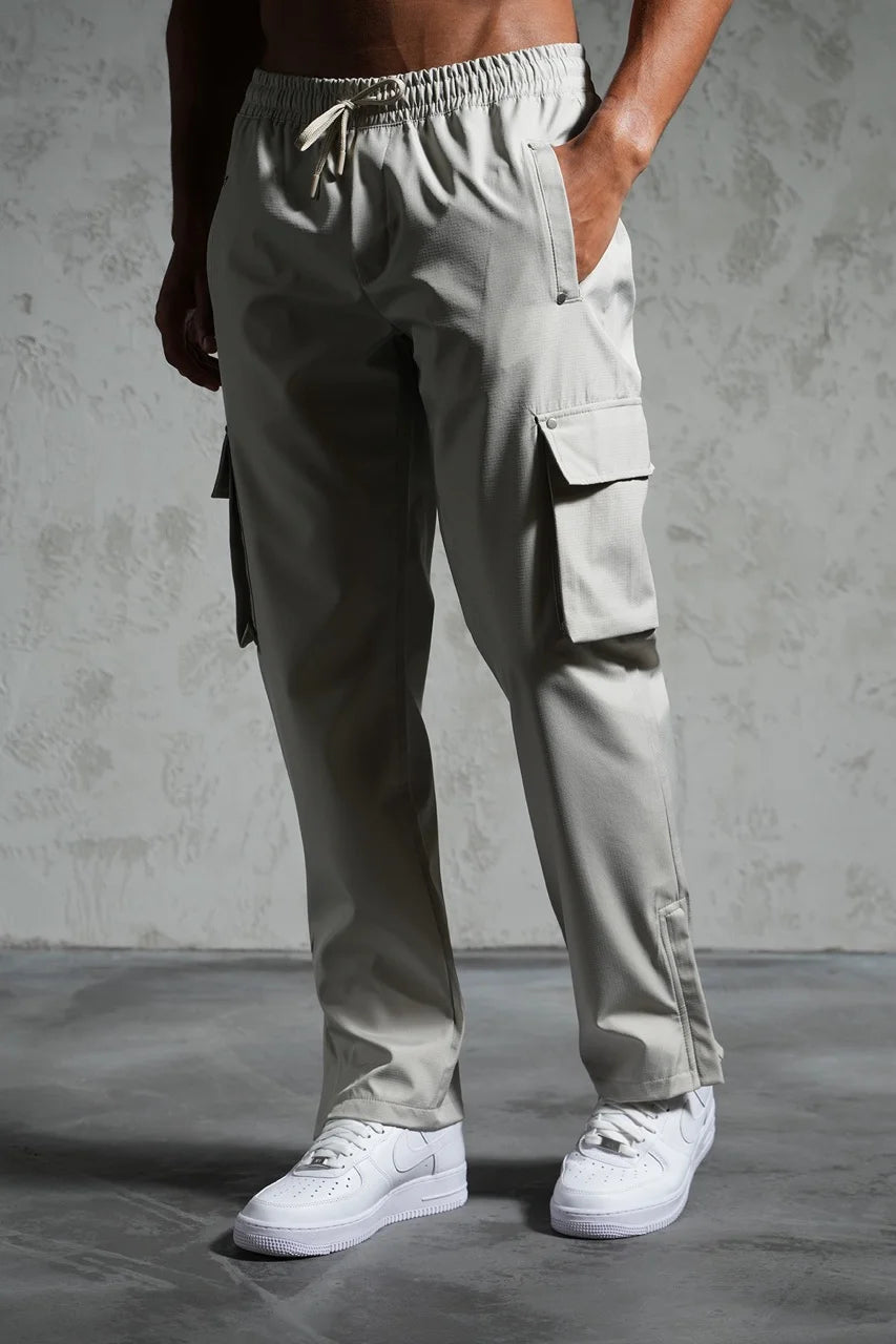 Pantalon cargo fermeture éclair de couleur Stone Gris | Lyon