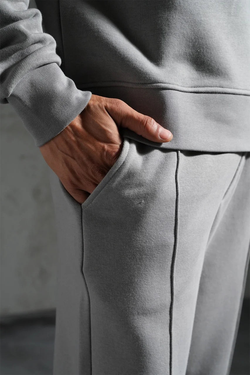 Ensemble pull col zippé et pantalon coupe droite Anthracite | Lyon