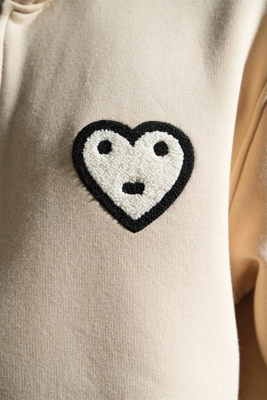 Veste à capuche avec motifs cœur brodé Beige| Lyon