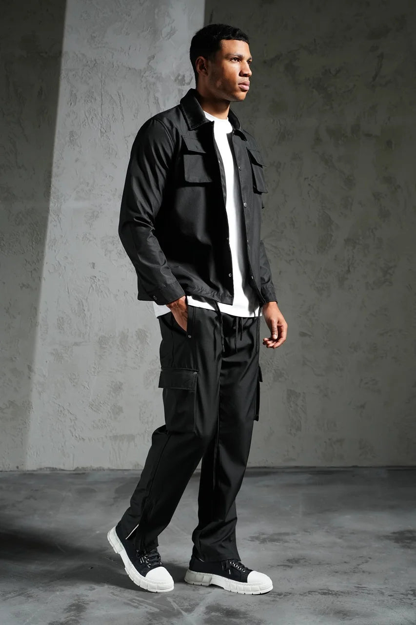 Ensemble cargo veste et pantalon de couleur noire | Lyon