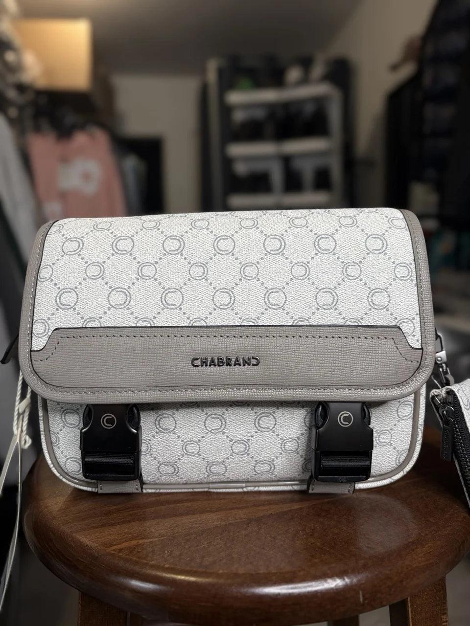 Sacoche à rabat, bandoulière CHABRAND Blanche Mini sigles| LYON