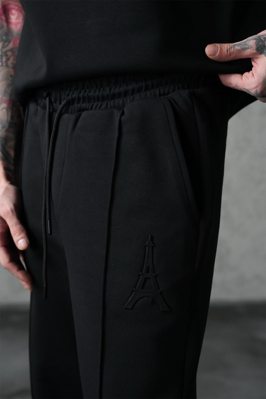 Ensemble épais oversize t-shirt Pantalon noir motif Tour Eiffel | Lyon