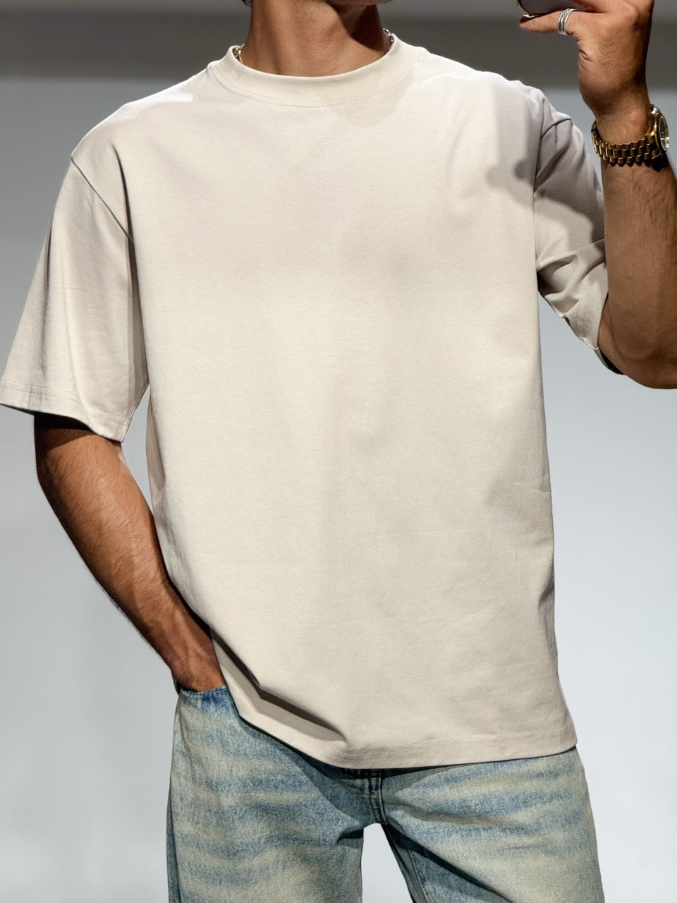 T-shirt Oversize basique beige | Lyon