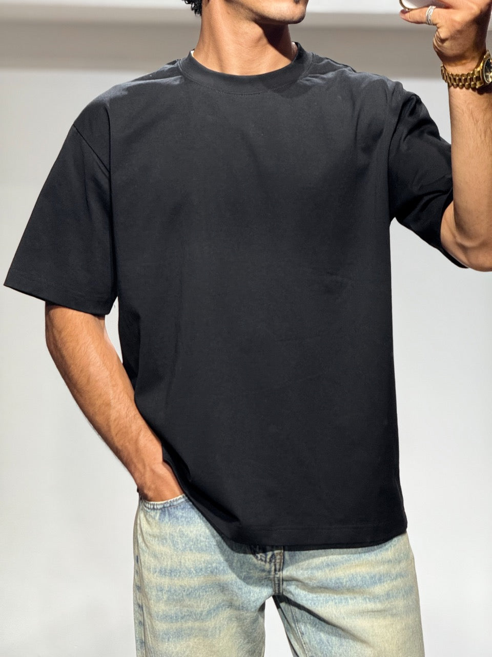 T-shirt Oversize basique noir | Lyon