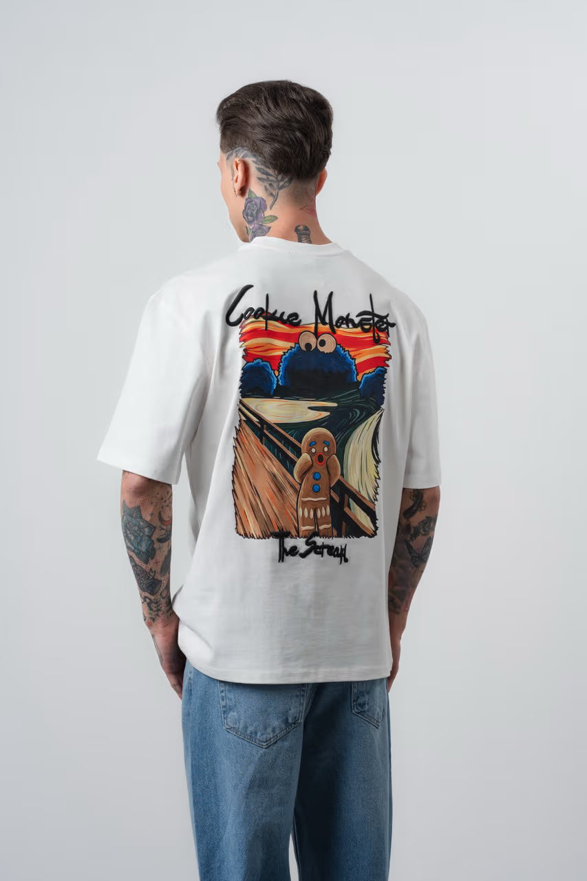 T-shirt oversize FEAR STORY blanc