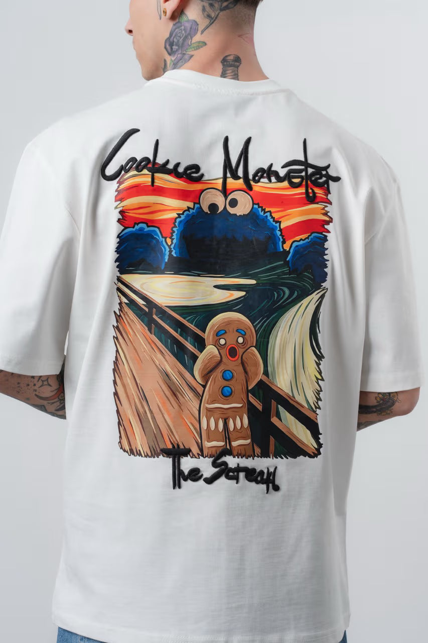 T-shirt oversize FEAR STORY blanc