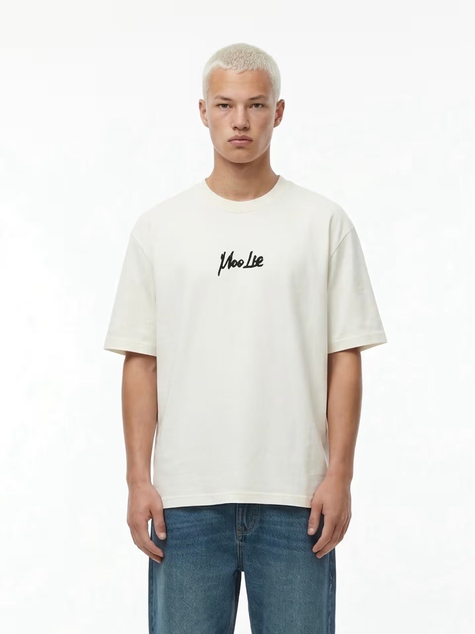 T-shirt oversize Mona lisa blanc