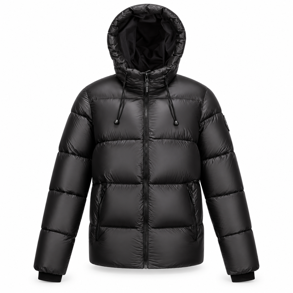 Doudoune noire PARAGOOSE GOLD à capuche – vue de face