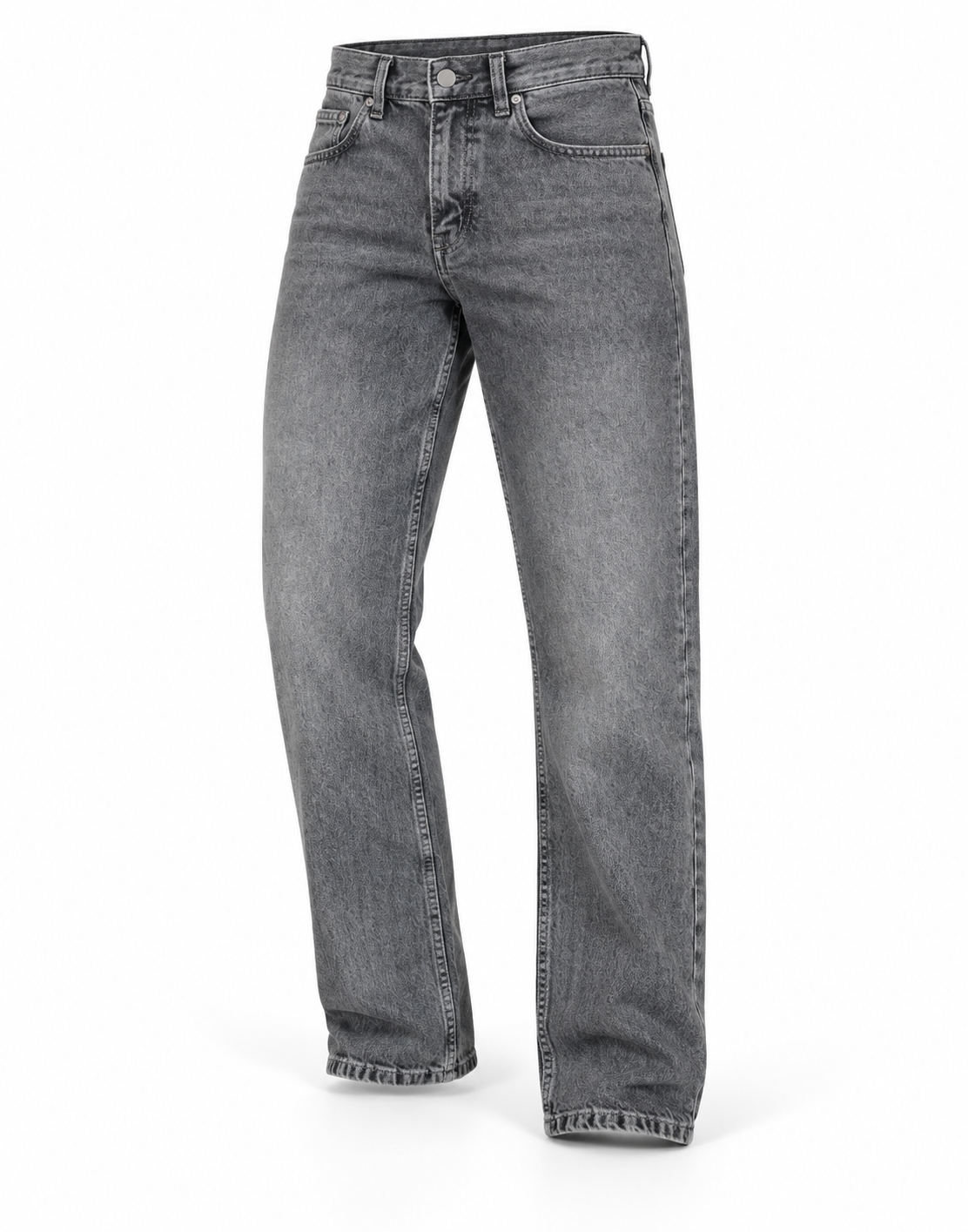 Jean homme gris coupe droite - vue trois-quarts