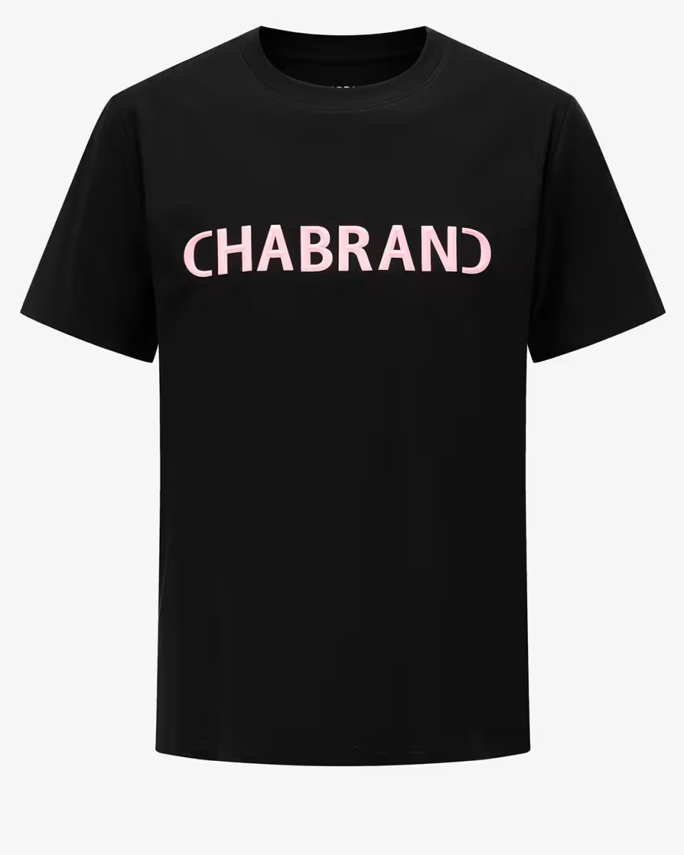 T-shirt noir logo relief Chabrand | Lyon