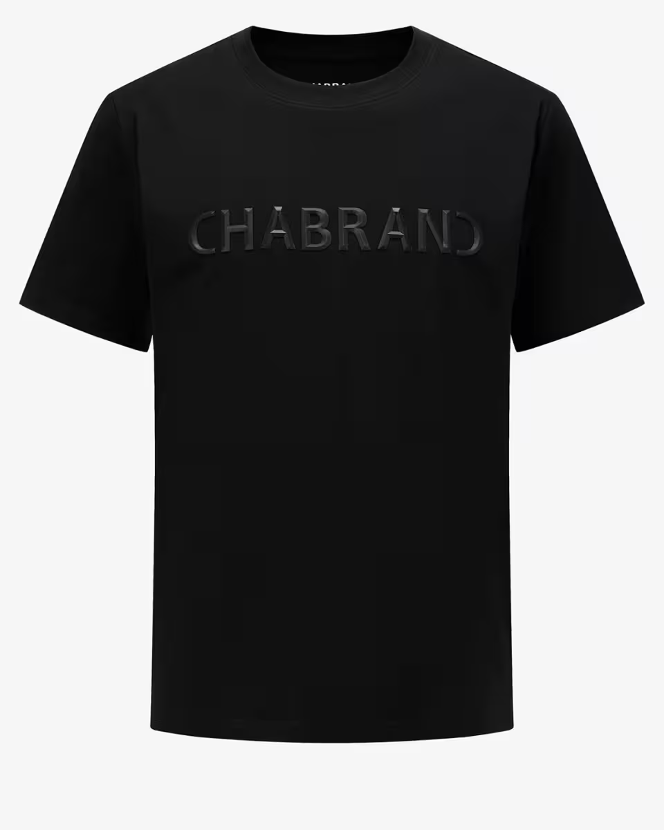 T-shirt full noir logo relief Chabrand | Lyon