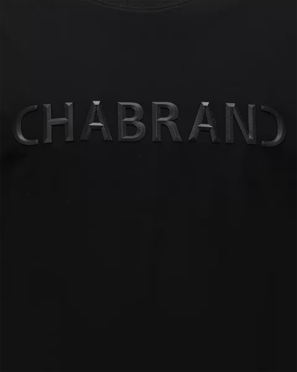 T-shirt full noir logo relief Chabrand | Lyon