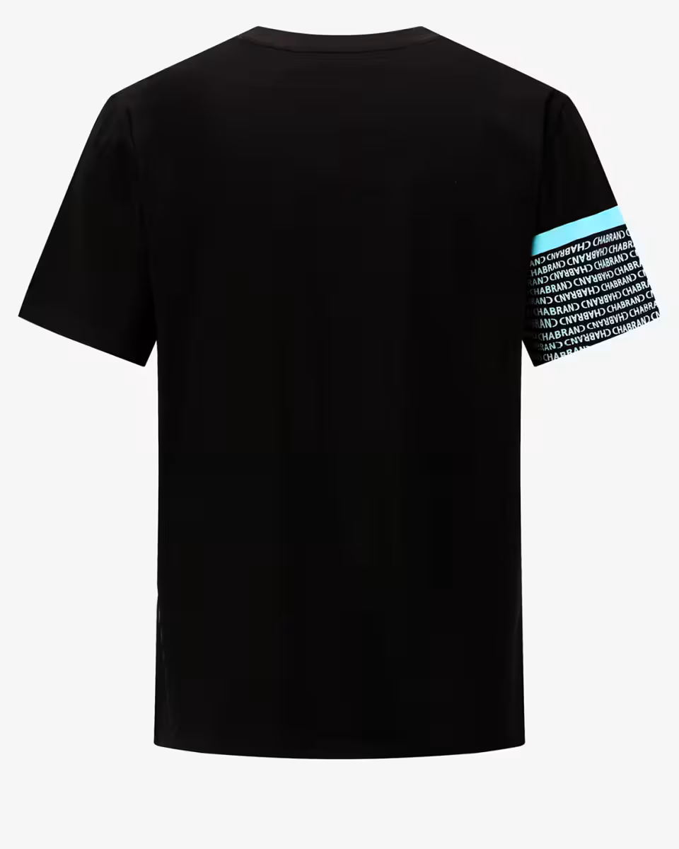 T-shirt noir Homme Multi-Logos Chabrand | Lyon