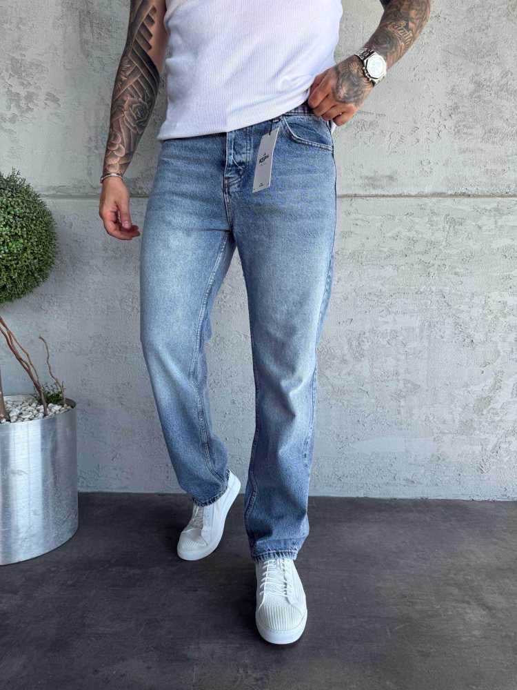 Pantalon jean coupe droite basique bleu | Lyon