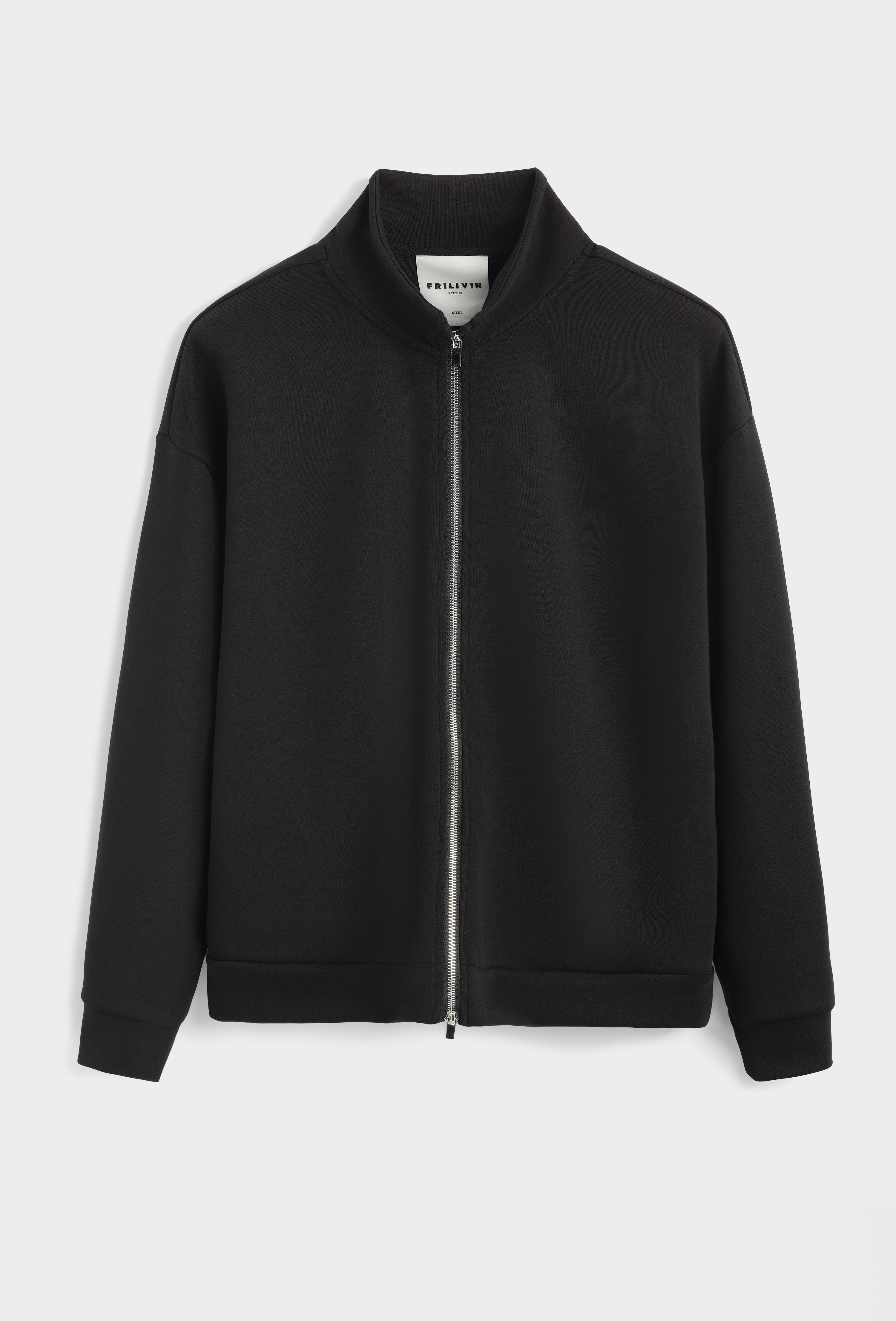 Ensemble basique de couleur noir pantalon coupe droite et veste sans capuche| Lyon