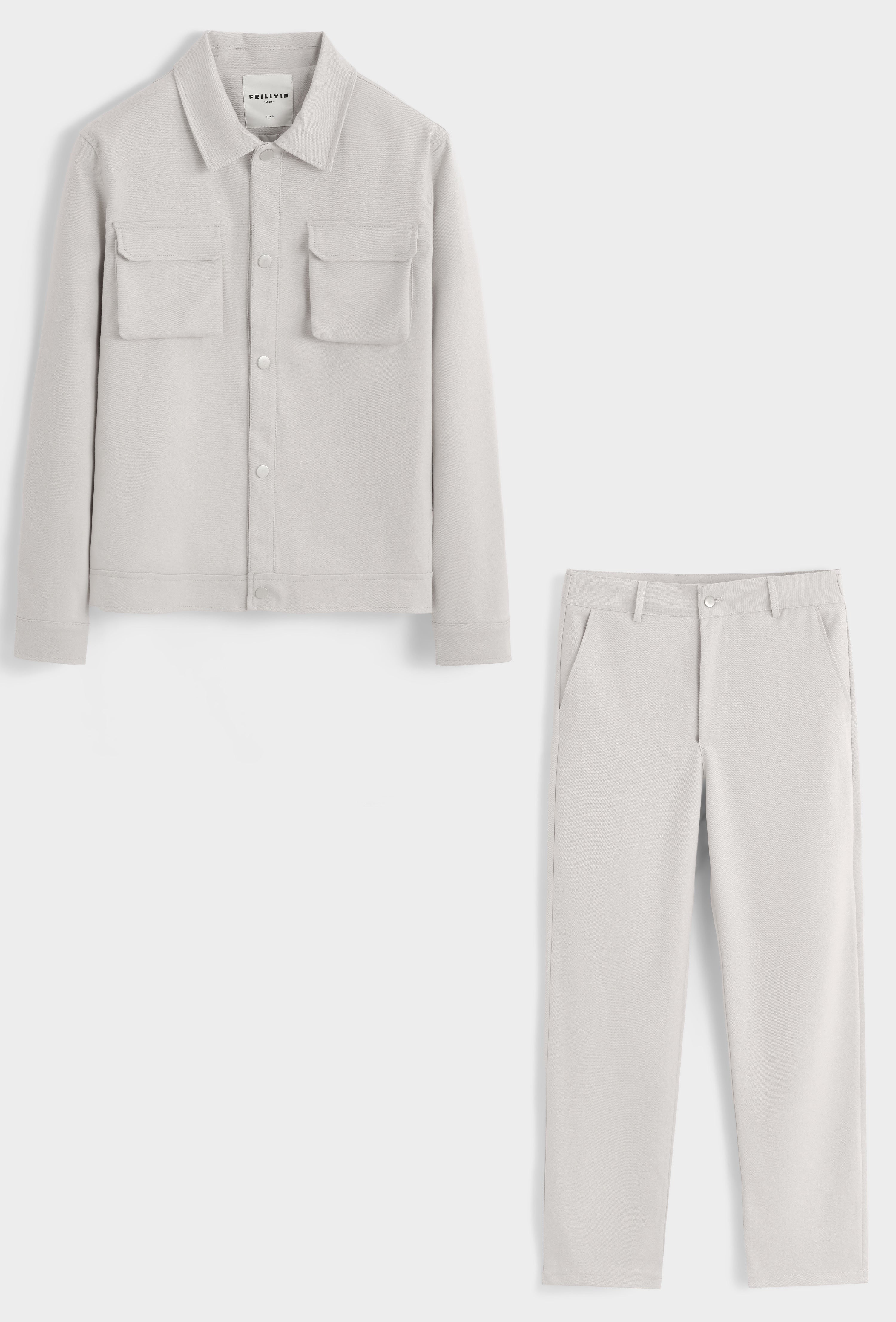 Ensemble veste pantalon class gris/blanc cassé | Lyon