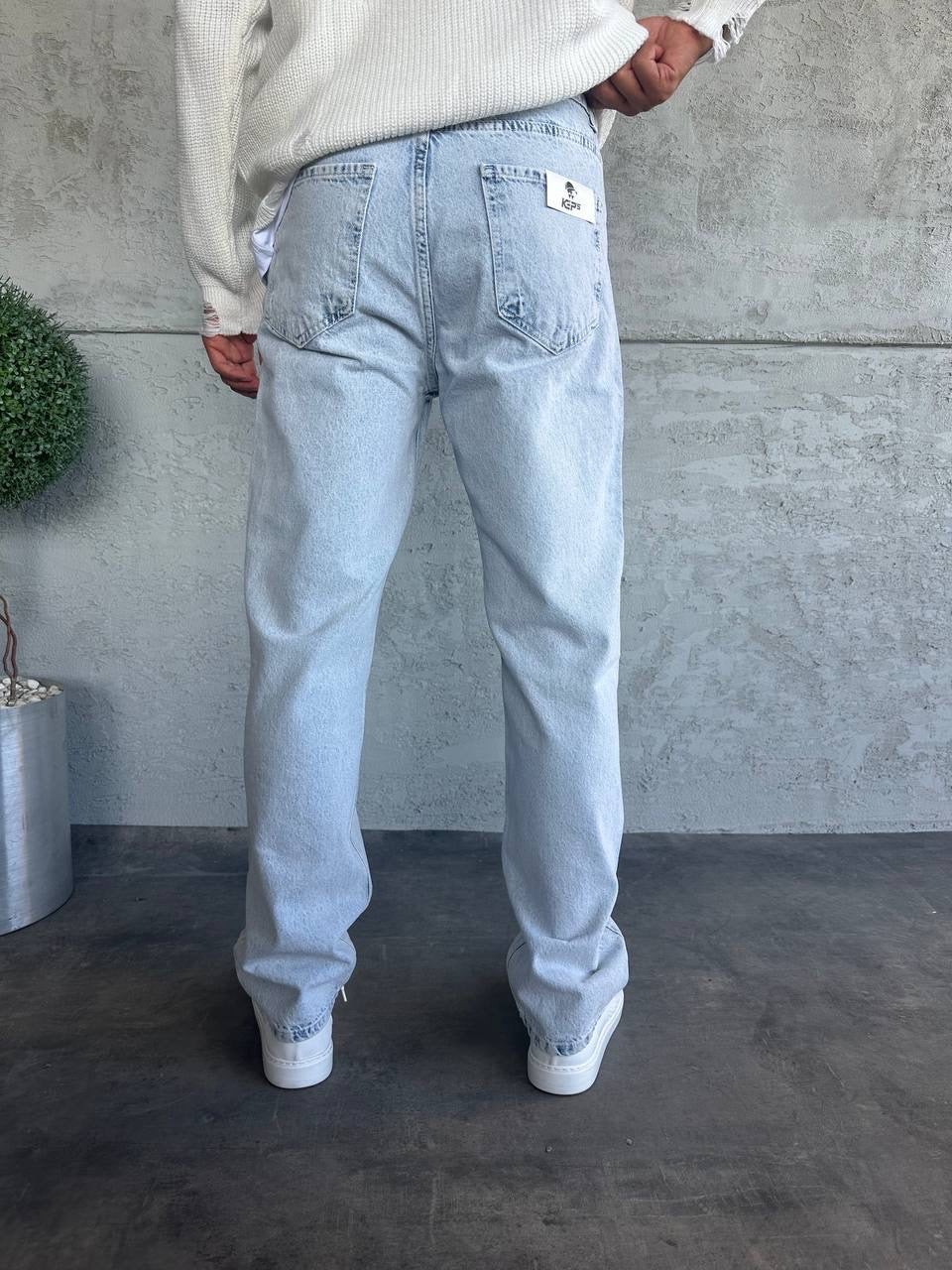 Pantalon jean coupe droite basique bleu claire | Lyon