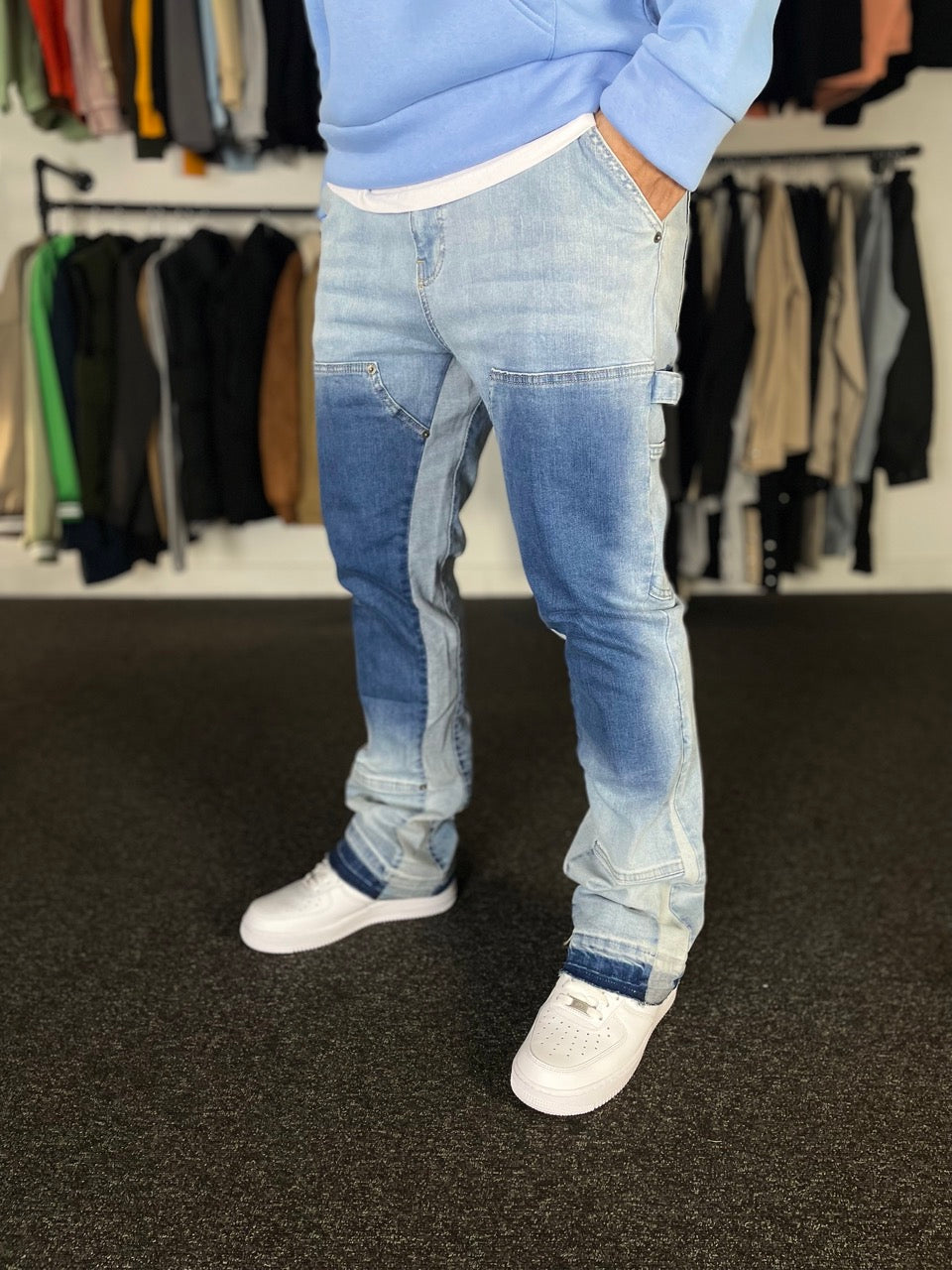 Jean évasé (Flare) bleu jean double