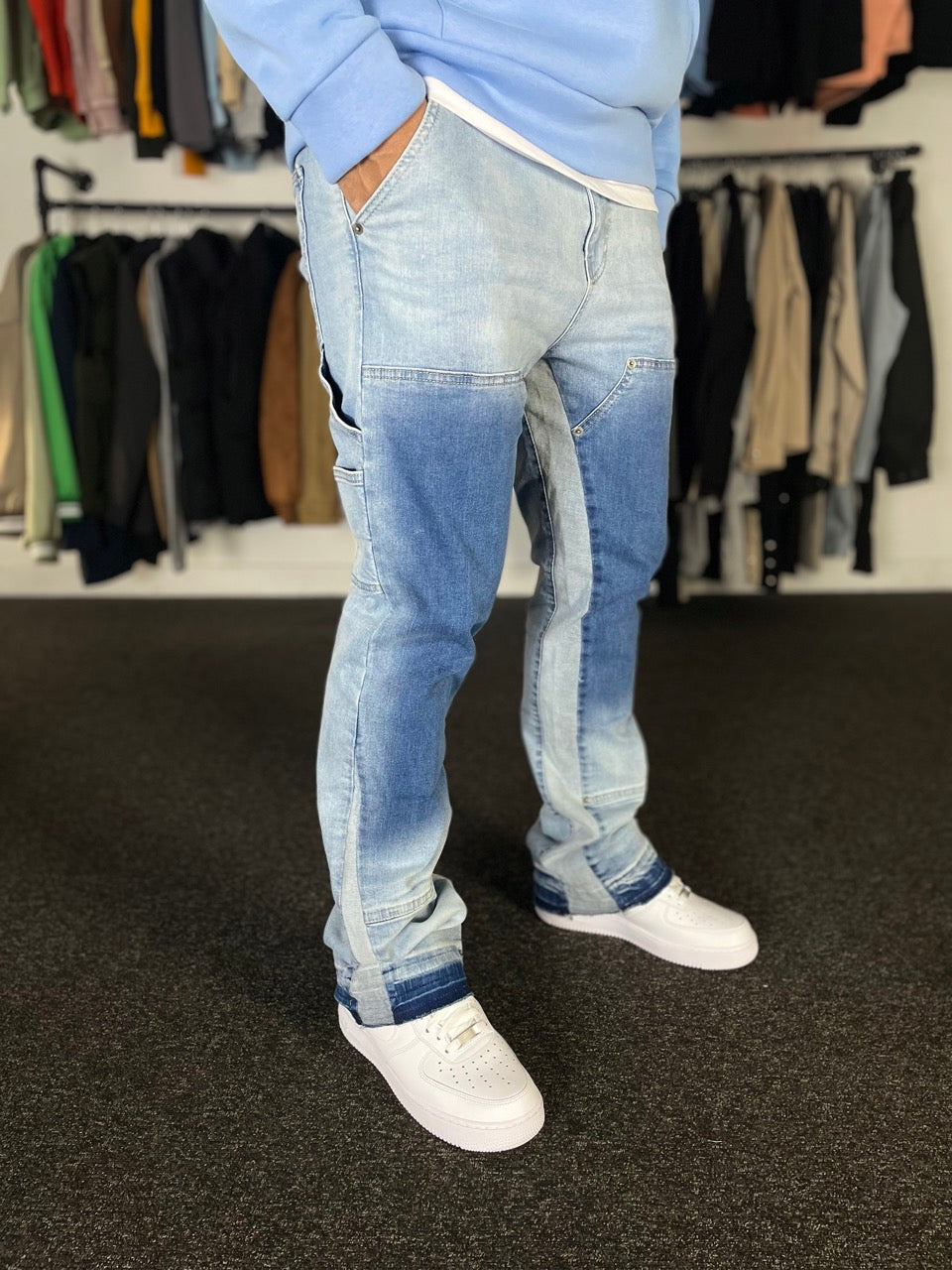 Jean évasé (Flare) bleu jean double