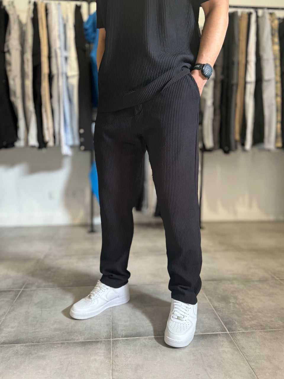 Pantalon pour ensemble plissé SAYTA Noir