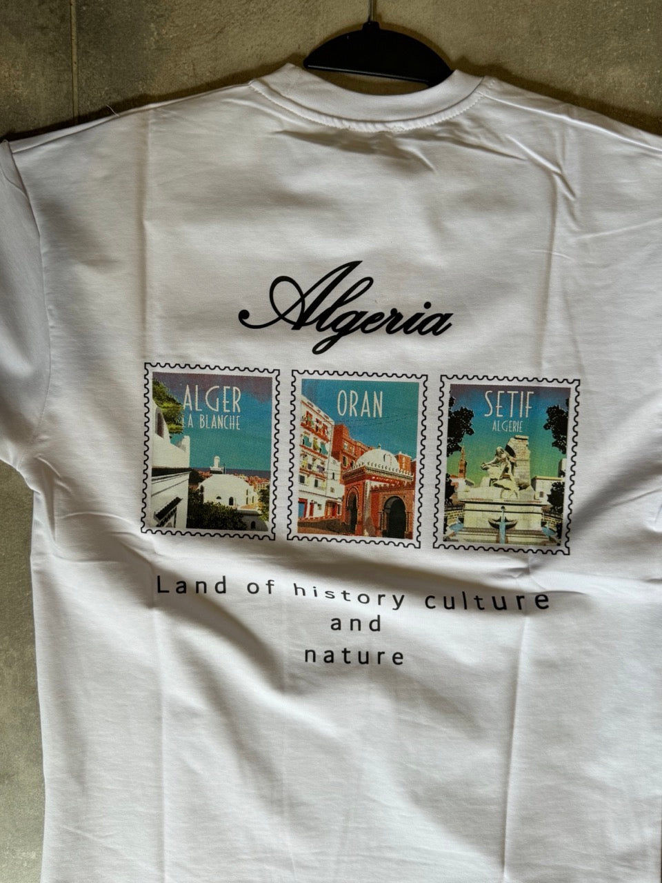 T-shirt large blanc Algérie brodé land of history