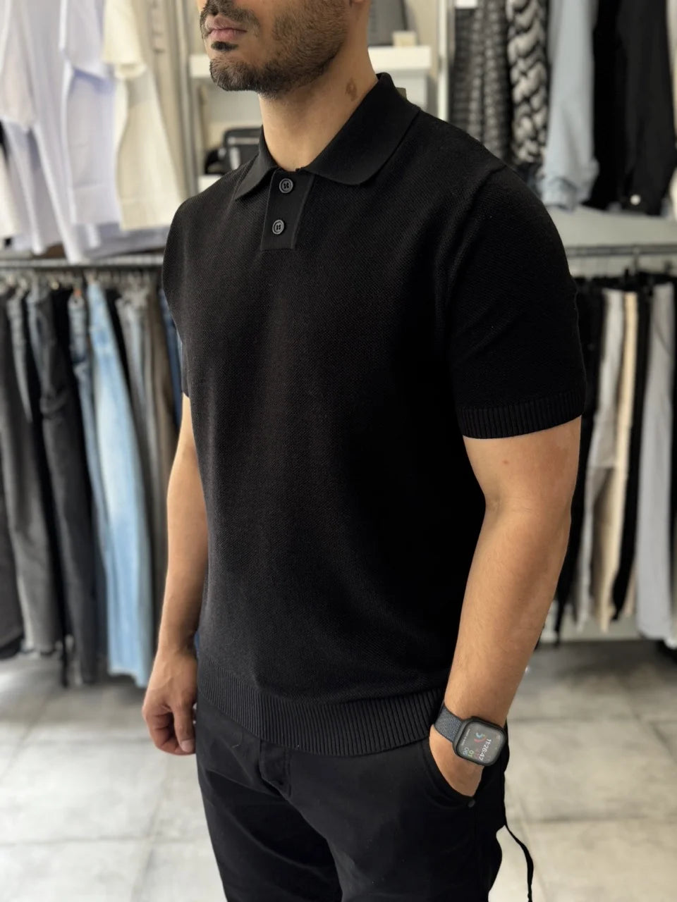 Polo respire basique noir