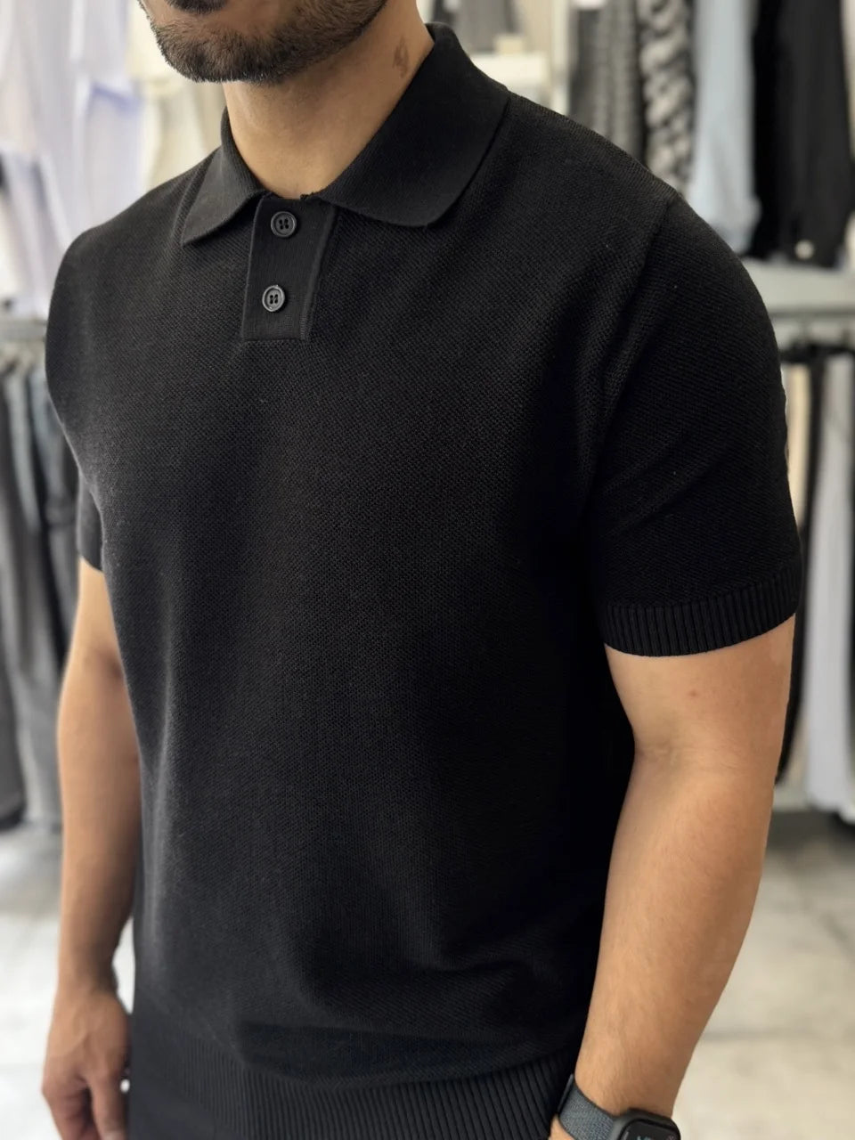 Polo respire basique noir