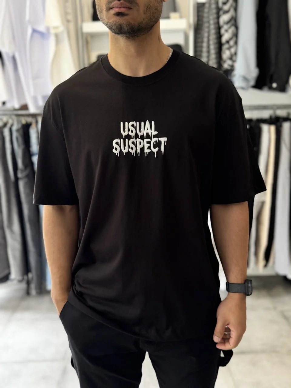T-shirt large noir mickey